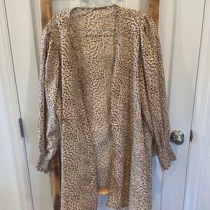 Leopard Print Open Front Cardigan